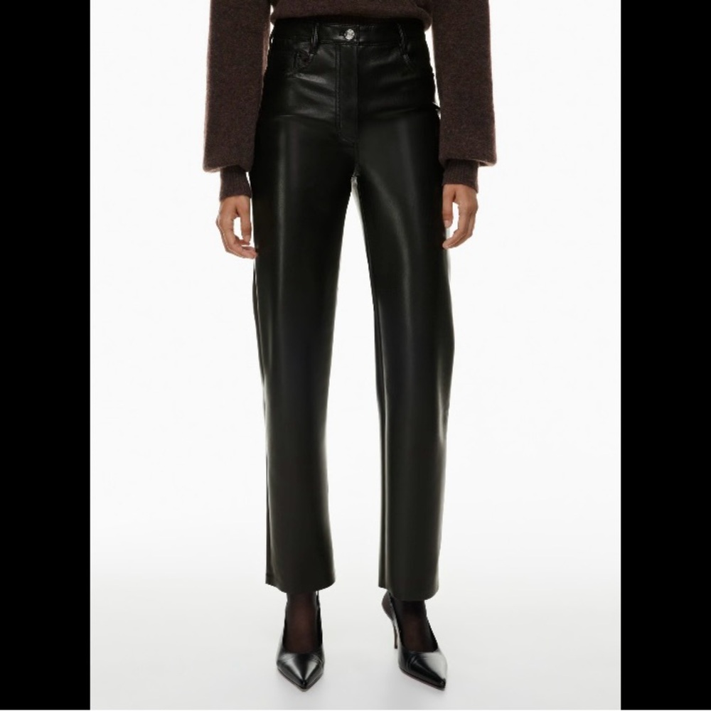 Wilfred Aritzia Black Leather Melina Pants